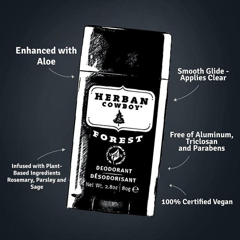 Herban Cowboy Forest Deodorant Maximum Protection, 2.8 Ounce, Pack of 3 - Image 5